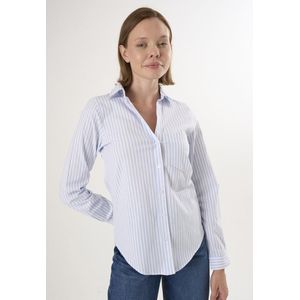 Felix Hardy - Gestreepte Overhemd - Blauw - 97% Katoen - Dames