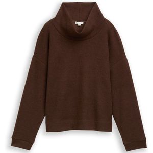 TOM TAILOR - Coltrui - Donkerbruin - Losse Pasvorm - Lange Mouw