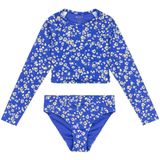 Roxy Shadow Floral Crop Lycra Bikini Blauw 14 Years Meisjes