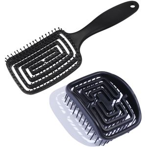 Ibenzoa® Multifunctionele Hoofdhuid Massageborstel met Spiraalveer, Zwart, 2-delig