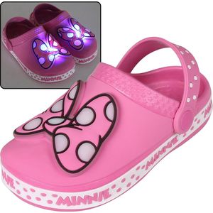 Minnie Mouse Disney Roze Crocs/Slippers voor Meisjes, Gloeiende Strik