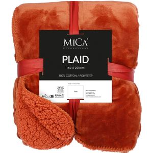 Mica decorations - Fleece deken - terra - 120 x 150 cm - polyester - plaid - Mardy - fleeceplaid - bankdeken