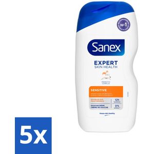 5 x Sanex Douchegel Expert Skin Health Sensitive 400 ml - Kalmering - Milde Reiniging - Whey-proteïne - Inuline