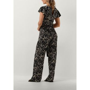 Jansen Amsterdam Vfb445 Jersey Printed Jumpsuit Square Neckline Jumpsuits Dames - Zwart - Maat XXL