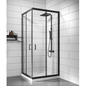 Badplaats Douchecabine Dakota 80 x 80 x 190 cm - Zwart - Douchewand met Schuifdeuren en Veiligheidsglas