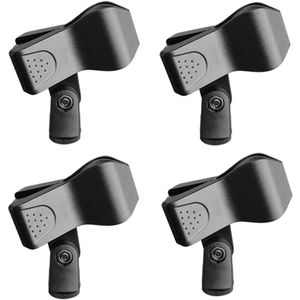 Famanu 4 stuks microfoonklemmen, microfoonbehuizing, microfoonhouder, microfoonclip, houder voor microfoonclip, compatibel met de meeste bekabelde en draadloze microfoons (zwart)