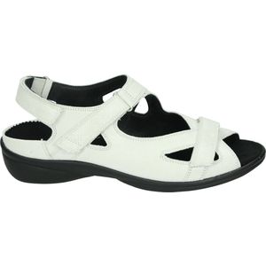 Durea 7258 G - Volwassenen Platte sandalen - Kleur: Wit/beige - Maat: 40
