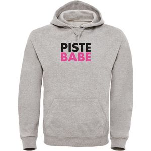 Wintersport hoodie Piste Babe - grijs XL - soBAD. | Foute apres ski outfit | kleding | verkleedkleren | wintersporttruien | wintersport dames en heren