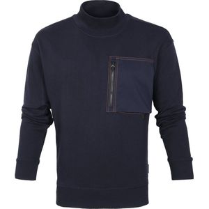 Scotch and Soda - Sweater Chest Pocket Donkerblauw - Heren - Maat L - Modern-fit