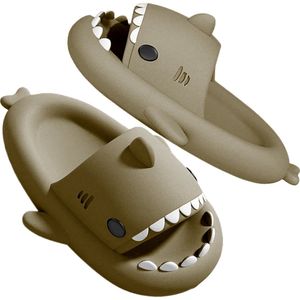 Geweo Shark Slippers - Haai Slides - Haaien Badslippers - EVA - Donkergroen - Maat 4344
