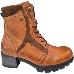 Wolky - 0610030 - Enkellaarzen - Cognac - Uitneembaar Voetbed - Extra Brede Pasvorm