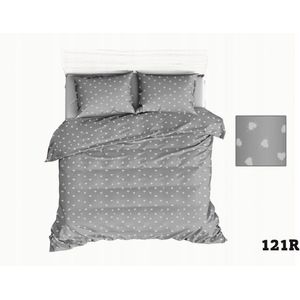 Kinderbeddengoed 90x120 Grijs Hartjes Wit Katoen met Rits