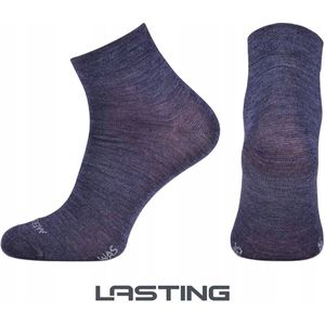 Lasting WAS Merino Sokken Blauw L (42-45) - Ademend en geurbestendig