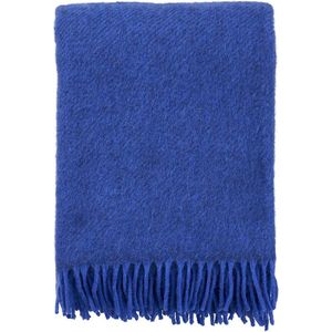 Klippan- Gotland- Woondeken - Plaid - Lamswol en Gotland wol - 130cm x 200cm - blue- blauw-