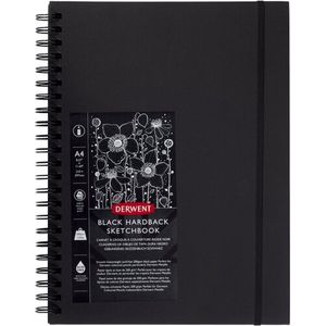 Derwent A4 Schetsboek voor Tekenen en Schrijven - 40 Vellen - Zuurvrij Papier - Professionele Kwaliteit - Zwart