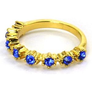 Ring Alliance Sapphire Blue Stones Goud | 18 karaat gouden plating | Messing | Buddha Ibiza