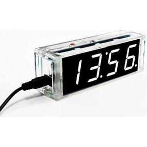 Digitale 4-Digit Led Pratende Klok Diy Kit Wit