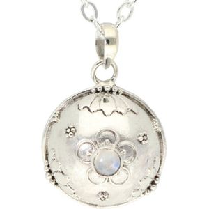 La Rosa Princesa Bola Lotus bloem Zwangerschapsketting Zilver Maansteen