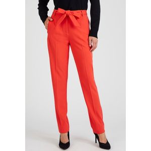 Damart - Taps toelopende gebreide broek - Dames - Rood - 52