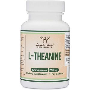 Double Wood L-Theanine | 120 capsules | 200 mg per capsule | aminozuur supplement | XL-verpakking