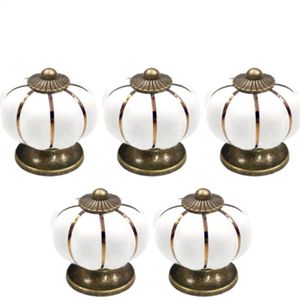 5 stuks - Meubelknop - Kastknoppen - keramiek - wit - 35*35*38 mm - Deurknoppen voor kasten - Meubelbeslag - Eenvoudig te installeren - Duurzaam en elegant