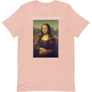 Famous Piece - Kunst T-shirt - Leonardo da Vinci 'Mona Lisa' - Unisex - Peach - L