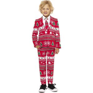 OppoSuits Winter Wonderland - Jongens Kostuum - Rood - Kerst - Maat 110/116