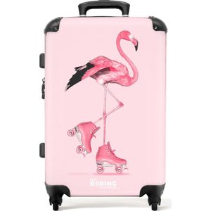 NoBoringSuitcases.com® - Roze kindertrolley - Trolley koffer meisjes - 20 kg bagage