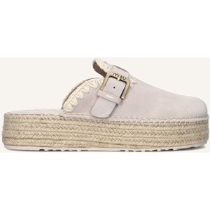 Mou - Jute Clog Plain SUE - Instappers - Beige - Suède