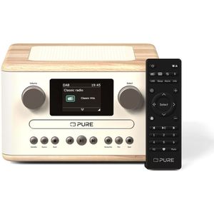 Pure - Classic C-D4 - Digitale Radio - Katoenwit/Eiken - Met CD-speler