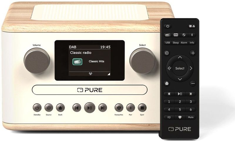 Pure - Classic C-D4 - Digitale Radio - Katoenwit/Eiken - Met CD-speler