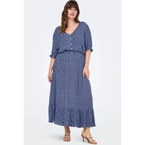 ONLY CARMAKOMA - Zomerjurk - V-Hals - Korte Mouwen - Groen - Katoen