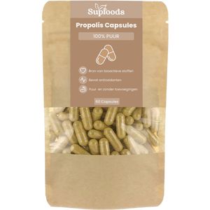 Propolis Capsules 100% Puur - 60 Capsules - Ideaal voor Dagelijks Gebruik met 340mg per Propolis Capsule - Geen Propolis Tinctuur of Druppels