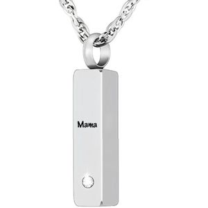 Luxe Ashanger | Met Ketting En Gravering | Mama | Assieraad | Zilver | As Ketting | Gedenksieraad | Urn | Incl. As vuller