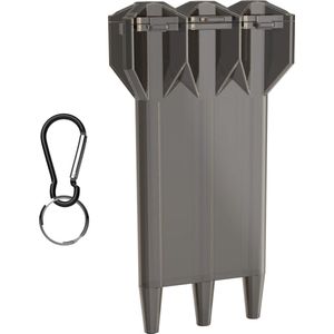 kwmobile 3-in1 etui voor dartpijlen - Kunststof case voor 3 pijlen - Box voor darts in zwart / transparant - Dartpijlen hoes