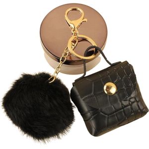 Tassen Hanger Pompom en Mini Bag | Zwart | Tassen accessoire | Tassen decoratie | Cadeautip
