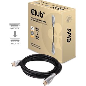 club3D CAC-1311 HDMI-kabel HDMI Aansluitkabel HDMI-A-stekker, HDMI-A-stekker 1.00 m Zwart, Zilver Folie afscherming, Hi