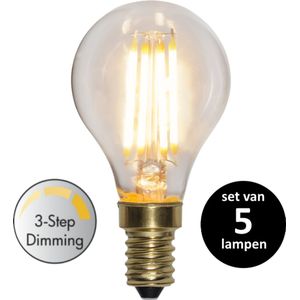 3 standen led lamp - 4W - E14 - 2100K - set van 5