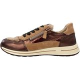 ARA - Sneakers Laag - Beige / Brons / Antraciet - Vetering met 5 Gaten - Flexibele Zool