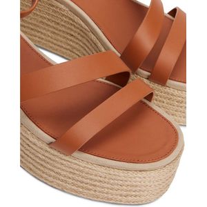 Tommy Hilfiger - Espadrilles - Bruin - Leer - Open Teen - Touw Detail