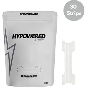 Hypowered Neusstrips - Transparant - Sport Neuspleister - Nose Strips - Anti-Snurk slaapstrips - Neusspreider - Ideaal voor sport en slaap - 30 stuks