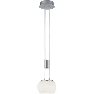 LED Hanglamp - Hangverlichting - Torna Maliba - 8W - 1-lichts - Warm Wit 3000K - Dimbaar - Rond - Mat Nikkel - Aluminium