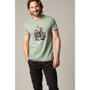DEELUXE Klassiek T-shirt van katoenen jersey met motorprint XL