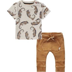 Noppies - Kledingset - 2delig - Broek Troi Bistre - shirt Tyenna Oatmeal - Maat 56