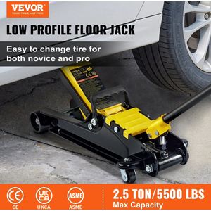 Krik - Autokrik Hydraulisch - Auto Krik - 2,5 Ton - Zwart met Geel