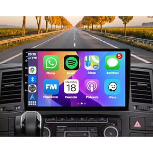 Autoradio 2/32GB met Carplay en Android auto | Geschikt voor VW Volkswagen Transporter T5 Multivan California 2003 - 2015 | Radio scherm met Navigatie | 2003 2004 2005 2006 2007 2008 2009 2010 2011 2012 2013 2014 2015