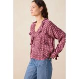 Sissy-Boy - Donkerrode Blouse - Ruffles