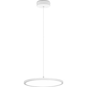 LED Hanglamp - Hangverlichting - Torna Trula - 29W - Natuurlijk Wit 4000K - Dimbaar - Rond - Mat Wit - Aluminium