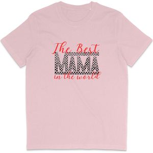 Dames T Shirt - De Beste Moeder in de Wereld Tekst / Print - Roze - 3XL