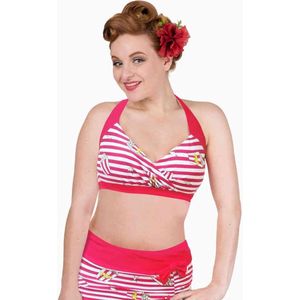 Dancing Days - Beach bum Bikinitop - Popcorn - S - Rood/Wit